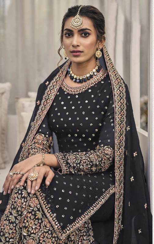 Traditional Function Wear Heavy Fox Georgatte Suit, Black-2.webp